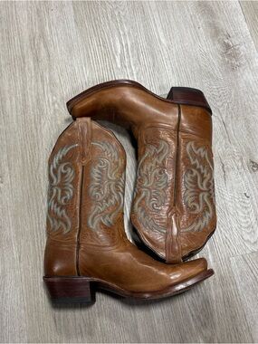 Nocona Women’s Burnished Bluebonnet Cowhide Square Toe Cowboy Boots 5009 Sz 8.5B